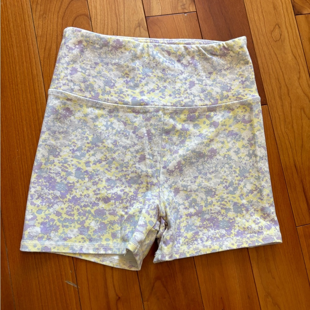 Forever 21 Floral Purple/Yellow Biker Shorts